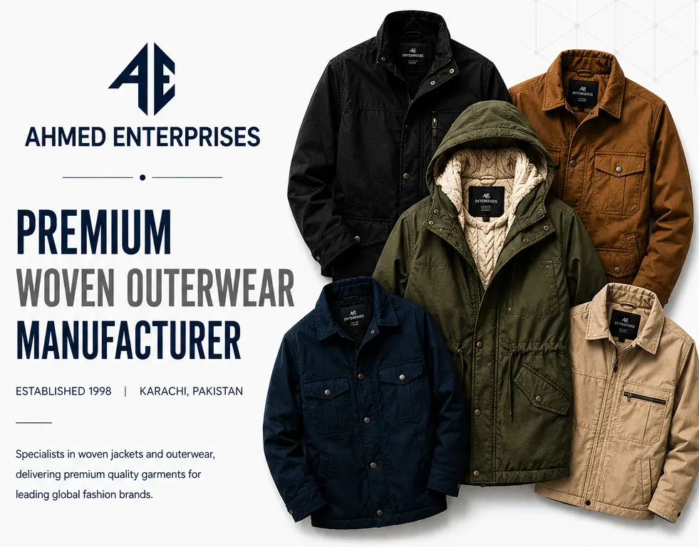Ahmed Enterprises premium woven outerwear manufacturer - jackets lineup